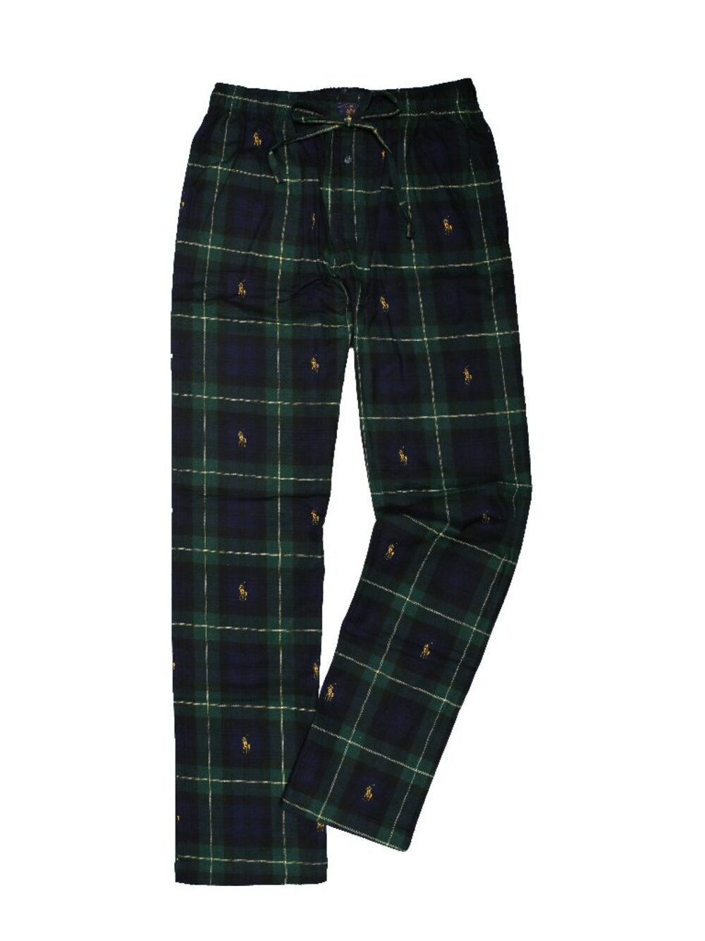 NWT Polo Ralph Lauren Men Allover Pony Pajama Pants Green/Navy Checks S MSRP $75
